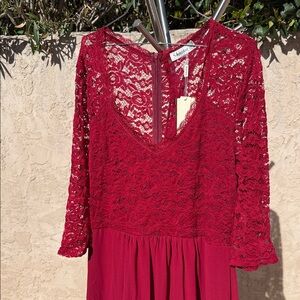 Stunning Red Lace Maxi Dress